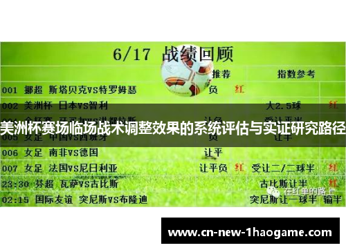 美洲杯赛场临场战术调整效果的系统评估与实证研究路径